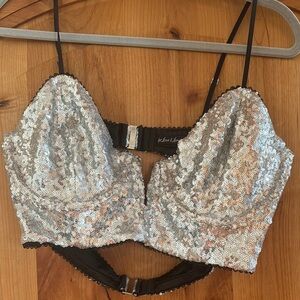 For Love & Lemons sequined bra top